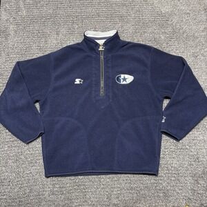 Vintage Dallas Cowboys Starter Pro Line NFL 1/4 Zip Pullover Fleece Jacket Sz M